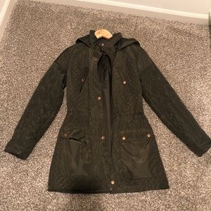 Green quilted jacket